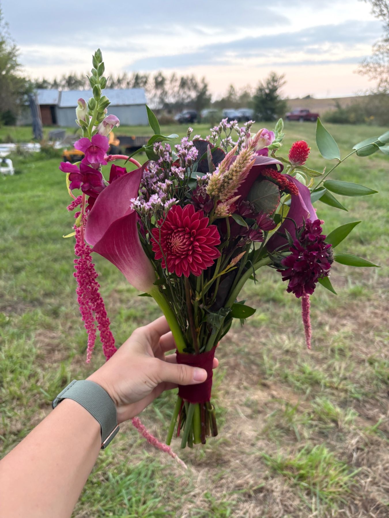 Moody floral arrangement from the farm