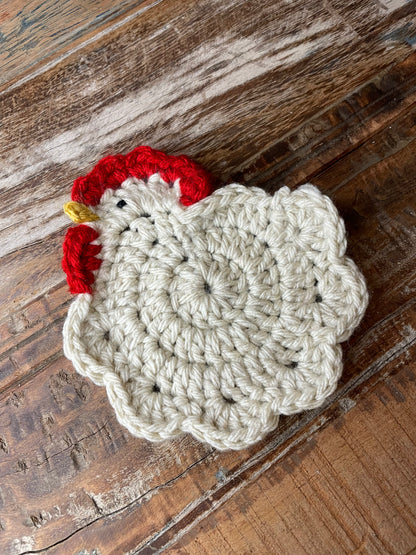 Crochet Chicken Coaster